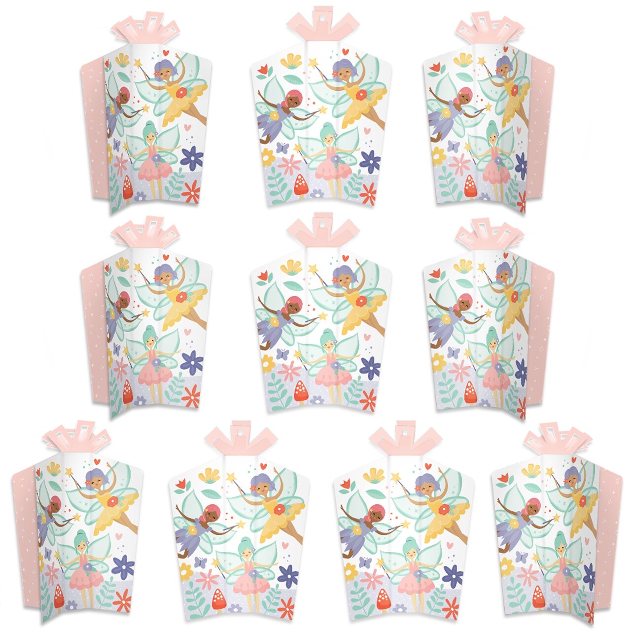 Big Dot of Happiness Let's Be Fairies - Table Decorations - Fairy Garden Birthday Party Fold and Flare Centerpieces - 10 Count